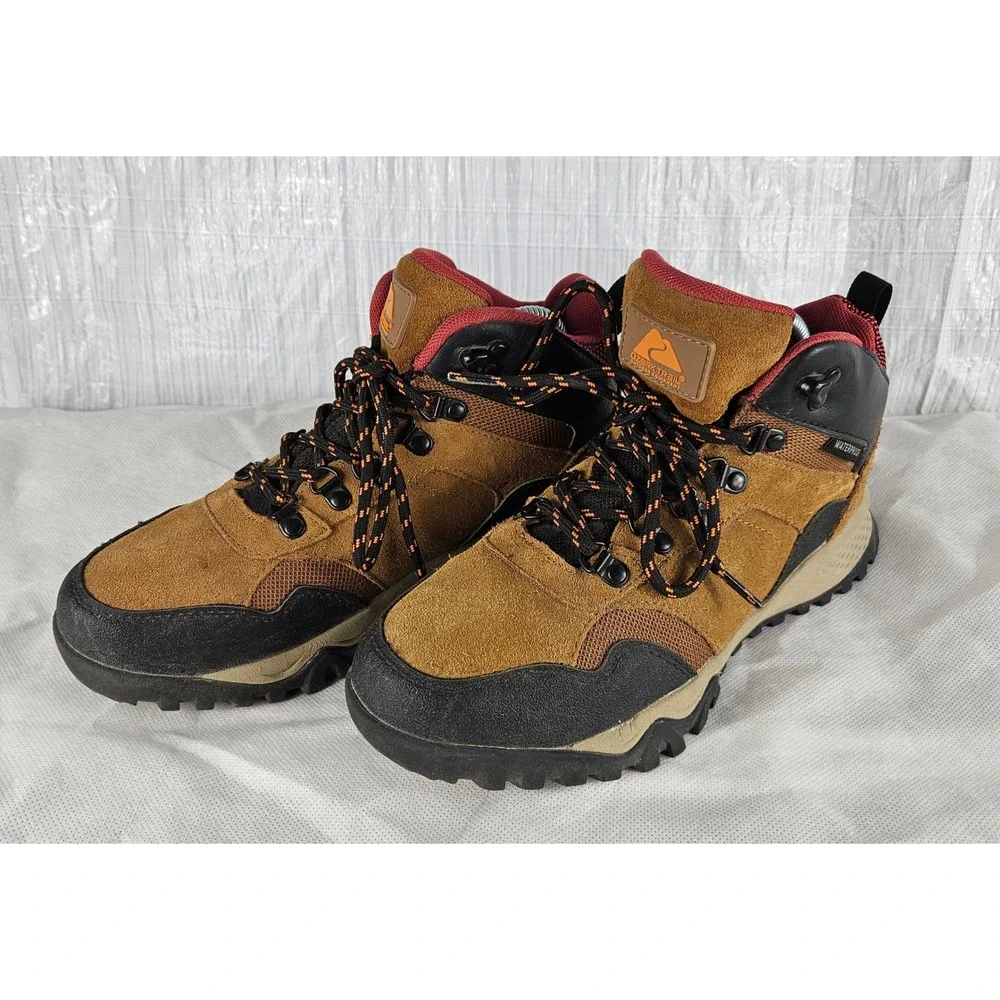 Ozark Trail Men's 7 Redlined Mid Hiker Waterproof Hiking Trail All-Terrain Boots